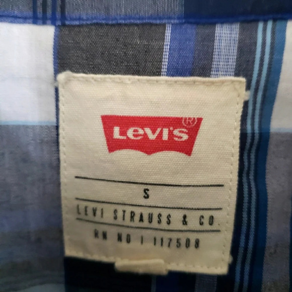 Levi's Pearl Snap Plaid Western Cowboy Rodeo Rancher Short Sleeve Shirt  - Picture 5 of 7